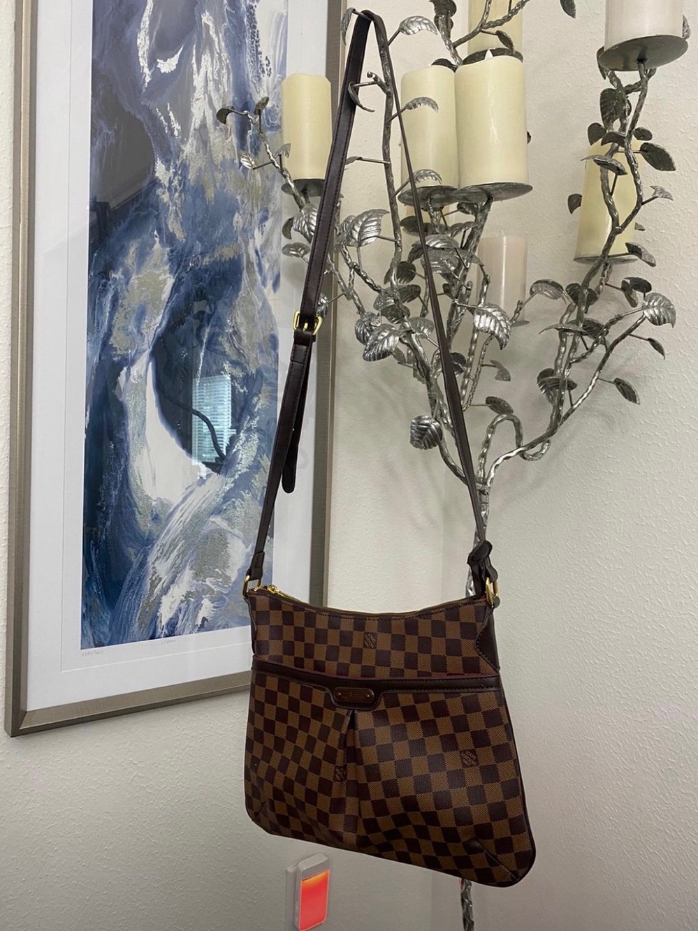 Brown Checkered Crossbody Shoulder Bag - Luxury Inspired